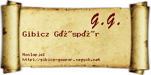 Gibicz Gáspár névjegykártya